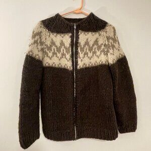 Hand Knitted Vintage Wool Sweater - Large Womens